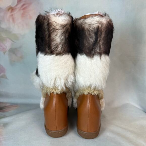 New Coach Morton Semi Matte Calf Leather & Shearling Hidden Wedge Bootie - Picture 5 of 10